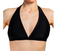 Triangel-Bikini-Top AQUARTI "Bikini Oberteil Damen Bikini Top Oberteil Triangel Neckholder Push Up Padded Zum Binden", Damen, Gr. 38, N-Gr, schwarz (design 041, zum binden, schwarz), Obermaterial: 80%