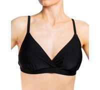 Triangel-Bikini-Top AQUARTI "Bikini Oberteil Damen Bikini Top Oberteil Triangel Neckholder Push Up Padded Zum Binden", Damen, Gr. 38, N-Gr, schwarz (design 042, mit träger, schwarz), Obermaterial: 80%