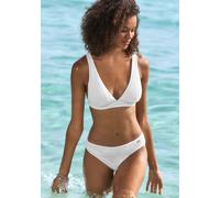 Triangel-Bikini-Top BUFFALO "Bubble", Damen, Gr. 42, Cup C/D, beige (creme), Obermaterial: 96% Polyamid, 4% Elasthan. Futter: 92% Polyester, 8% Elasthan, Strukturmuster, Bikini-Oberteile, mit floraler
