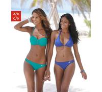 Triangel-Bikini-Top BUFFALO "Happy", Damen, Gr. 34, Cup C/D, blau, Microfaser, Polyamid, unifarben, Bikini-Oberteile, im schlichten Design (236938-34) blau