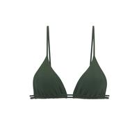 Triangel-Bikini-Top COPENHAGEN STUDIOS "Nela", Damen, Gr. 44, Cup C/D, grün (dunkelgrün), Rippware, Recycling-Polyamid, strukturiert, unifarben, Bikini-Oberteile, aus modischer Strukturware (62681119-