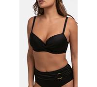 Triangel-Bikini-Top DORINA "Azores", Damen, Gr. 80, Cup F, schwarz, Microfaser, Obermaterial: 71% Polyester, 16% Elasthan, 13% Polyamid, unifarben, Bikini-Oberteile, Vorgeformte Cups (95686914-80) sch