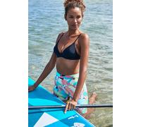 Triangel-Bikini-Top LASCANA ACTIVE "Janni", Damen, Gr. 38, Cup A/B, schwarz, Polyamid, unifarben, kontrastfarbene Details, Bikini-Oberteile, mit 3 Tragevarianten (76803110-38) schwarz