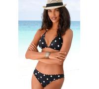 Triangel-Bikini-Top LASCANA "Jada" Gr. 40, Cup A/B, schwarz-weiß (schwarz, weiß) Damen Bikini-Oberteile (77347462-40) schwarz, weiß