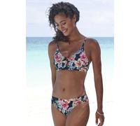 LASCANA Triangel-Bikini-Top Damen schwarz bedruckt Gr.40 Cup C/D