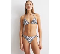 Triangel-Bikini-Top MARC O'POLO "Millefleur", Damen, Gr. XL, N-Gr, blau (millefleur print schwarz navy), Elasthan, Polyamid, gemustert, Bikini-Oberteile Triangel-Bikini-Top, Blumen-Design, schnelltroc