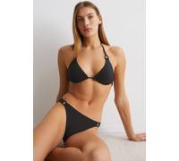 Marc O'Polo Triangle-Bikini-Oberteil mit Rauten-Struktur in Black, Größe M