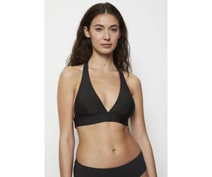 Triangel-Bikini-Top MARC O'POLO "Swimwear Essentials", Damen, Gr. L, N-Gr, schwarz, Elasthan, Polyamid, unifarben, Bikini-Oberteile, mit breitem Unterbrustband (50494022-L) schwarz