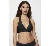 Triangel-Bikini-Top MARC O'POLO "Swimwear Essentials", Damen, Gr. S, N-Gr, schwarz, Elasthan, Polyamid, unifarben, Bikini-Oberteile, mit breitem Unterbrustband (50494022-S) schwarz