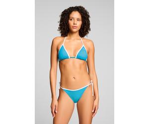 Triangel-Bikini-Top PUMA "PUMA SWIM WOMEN TRIANGLE TOP", Damen, Gr. M, N-Gr, luminous blau, Obermaterial: 80% Polyamid, 20% Elasthan, Bikini-Oberteile, zum Binden, Neckholder (89134544-M) luminous bla