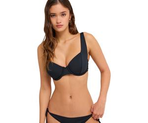 Triangel-Bikini-Top ROXY "Beach Classics", Damen, Gr. S, Cup B, grau (anthrazit), Obermaterial: 85% Polyester, 15% Elasthan., Bikini-Oberteile (91737350-S) anthrazit