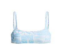 Triangel-Bikini-Top ROXY "Flowers Wave Bralette", Damen, Gr. L, Cup B, blau (sky blau surfenirs), 85% Nylon, 15% Elasthan, Bikini-Oberteile (64712852-L) sky blau surfenirs
