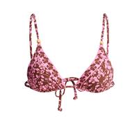 Triangel-Bikini-Top ROXY "Kerlina Tiki Tri", Damen, Gr. M, Cup B, tiramisu kerlina border, 87% Nylon, 13% Elasthan, Bikini-Oberteile (70215637-M) tiramisu kerlina border
