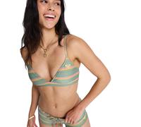 Triangel-Bikini-Top ROXY "Ocean Dreamer", Damen, Gr. XS, Cup B, oil grün say it with stripes, Obermaterial: 54% recyceltem Nylon, 18% Nylon, 15% Elasthan, 13% Metallisierte Fiber;, Bikini-Oberteile (7