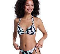 Triangel-Bikini-Top ROXY "Printed Essentials", Damen, Gr. S, Cup B, anthrazit spring charming sma, Obermaterial: 85% Microfaser, 15% Elasthan;, Bikini-Oberteile (59683423-S) anthrazit spring charming 