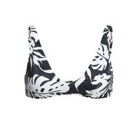 Triangel-Bikini-Top ROXY "Roxy Love The Oceana", Damen, Gr. S, Cup B, schwarz-weiß (anthrazit surf trippin bico s), Obermaterial: 74% Nylon, 26% Elasthan;, Bikini-Oberteile Triangel-Bikini-Top (742574