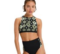 Triangel-Bikini-Top ROXY "Roxy Pro Wave Crop Top Pt", Damen, Gr. XL, Cup B, grau (anthrazit roxy pro), Obermaterial: 62% recyceltem Nylon, 38% Elasthan;, Bikini-Oberteile (99425824-XL) anthrazit roxy