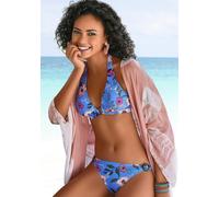 s.Oliver Triangel-Bikini-Top Maya, mit Ring in Horn-Optik 34, Cup C/D blau Damen Bikini Oberteile Bikinis Damenbademode 34, Cup C/D blau, bedruckt