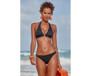 Triangel-Bikini-Top S.OLIVER "Rome", Damen, Gr. 36, Cup A/B, schwarz, Polyamid, unifarben, Bikini-Oberteile, mit breitem Bündchen (45464836-36) schwarz