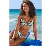 Triangel-Bikini-Top SUNSEEKER "Petit", Damen, Gr. 34, Cup A, schwarz (schwarz bedruckt), Obermaterial: 84% Polyamid, 16% Elasthan. Futter: 92% Polyester, 8% Elasthan. Wattierung: 100% Polyester, bedru