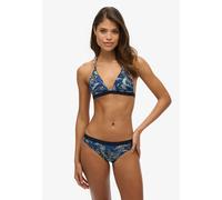 Triangel-Bikini-Top SUPERDRY "PRINT TRIANGLE BIKINI TOP", Damen, Gr. XS, N-Gr, blau (navy leaf paisley), Obermaterial: 82% Polyester, 18% Elasthan, bedruckt, Bikini-Oberteile Triangel-Bikini-Top (2700