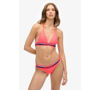 Triangel-Bikini-Top SUPERDRY "TRIANGLE STRIPE BIKI", Damen, Gr. L, N-Gr, pink (hyper fire pink), Obermaterial: 82% Polyester, 18% Elasthan, unifarben mit Farbeinsatz, Bikini-Oberteile Triangel-Bikini-
