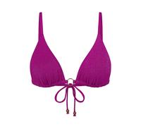 Triangel-Bikini-Top TRIUMPH "Summer Sunset N", Damen, Gr. 36, Cup C, pink (raspberry juice), Glitzergarne;Microfaser, Obermaterial: 70% Polyamid, 16% metallisierte Fasern, 14% Elasthan, Bikini-Obertei
