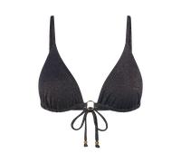 Triangel-Bikini-Top TRIUMPH "Summer Sunset N", Damen, Gr. 38, Cup B, schwarz, Glitzergarne;Microfaser, Obermaterial: 70% Polyamid, 16% metallisierte Fasern, 14% Elasthan, Bikini-Oberteile, weicher Lur