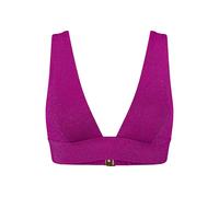 Triangel-Bikini-Top TRIUMPH "Summer Sunset P", Damen, Gr. 38, Cup C, pink (raspberry juice), Glitzergarne;Microfaser, Obermaterial: 70% Polyamid, 16% metallisierte Fasern, 14% Elasthan, Bikini-Obertei