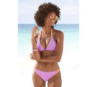 Triangel-Bikini-Top VENICE BEACH "Anna", Damen, Gr. 34, Cup A/B, lila, Polyamid, kontrastfarbene Details, unifarben, Bikini-Oberteile, mit geflochtenen Details (97100732-34) lila