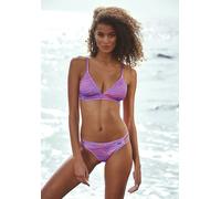 Triangel-Bikini-Top VENICE BEACH "Fjella", Damen, Gr. 36, Cup A/B, bunt (violett, koralle), Microfaser, Polyamid, Animalprint, Bikini-Oberteile, in zweifarbiger Animal-Optik (99060733-36) violett, kor