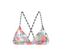 Triangel-Bikini-Top VENICE BEACH "Summer", Damen, Gr. 38, Cup C/D, weiß (weiß bedruckt), Polyamid, Xtra Life LYCRA, floral, gestreift, Bikini-Oberteile, mit gekreuzten Trägern (19709762-38) weiß bedru