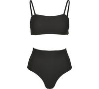 Triangel-Bikini URBAN CLASSICS "Urban Classics Damen Ladies High Waist Bandeau Bikini", Damen, Gr. XS, N-Gr, schwarz, 88% Polyester, 12% Elasthan, Bikini-Sets Triangel-Bikini (93583945-XS) schwarz