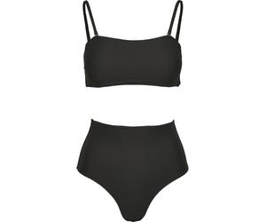 Triangel-Bikini URBAN CLASSICS "Urban Classics Damen Ladies High Waist Bandeau Bikini", Damen, Gr. XS, N-Gr, schwarz, 88% Polyester, 12% Elasthan, Bikini-Sets Triangel-Bikini (93583945-XS) schwarz