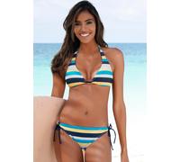 Triangel-Bikini VENICE BEACH, Damen, Gr. 42, Cup C/D, bunt (marine, gelb, gestreift), Polyamid, gestreift, Bikini-Sets Triangel-Bikini, mit Blockstreifen (10095938-42) marine, gelb, gestreift