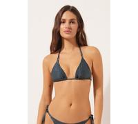 Triangel-bikinioberteil Glowing Python Blau 2