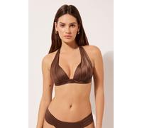 Triangel-bikinioberteil Mit Abgestufter Wattierung Shiny Satin Braun 1
