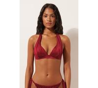 Triangel-bikinioberteil Mit Abgestufter Wattierung Shiny Satin Rot 1