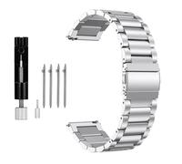 Triblanc Metall Armband Edelstahl Schnellspanner Uhrenarmband 18mm 20mm 22mm Geeignet für Damen Herren (18MM, Silber)