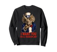 Triceratops Dinosaurier Dino USA Lustig Vintage 4. Juli Veteran Sweatshirt
