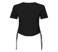TriDri® Damen-Crop-Top mit Raffung - Schwarz | 2XS