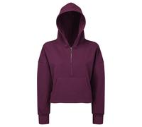 TriDri® Damen-Kapuzenpullover mit 1/2-Reißverschluss - Fuchsia | 2XL/3XL