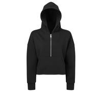 TriDri® Damen-Kapuzenpullover mit 1/2-Reißverschluss - Schwarz | 2XL/3XL