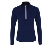 TriDri® Damen-Langarmshirt mit 1/4 Reißverschluss - Dunkelblau / weiß | M