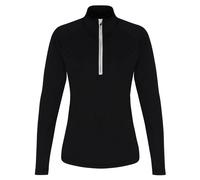 TriDri® Damen-Langarmshirt mit 1/4 Reißverschluss - Schwarz / weiß | S
