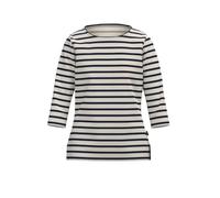 T-Shirt TRIGEMA "TRIGEMA 3/4 Arm T Shirt mit Ringelmuster "Sail", Damen, Gr. 3XL, natur, Single Jersey, 100% Baumwolle, Basic, Rundhals, Shirts T-Shirt (22532768-XXXL) natur