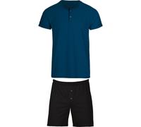 TRIGEMA Bio-Baumwoll Schlafanzug saphierblau, Einfarbig