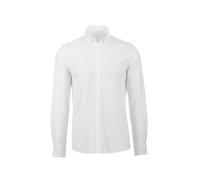 Poloshirt TRIGEMA "TRIGEMA Business-Hemd aus DELUXE-Single-Jersey", Herren, Gr. M, weiß, 100% Baumwolle, casual, Langarm, Shirts (76167154-M) weiß