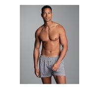 TRIGEMA Classic Fit Boxershorts weiss/schwarz, Bedruckt