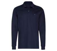 TRIGEMA Classic Fit Longsleeve Poloshirt dunkelblau, Einfarbig